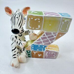 Vtg KOKO Originals “Z” Zebra Alphabet Porcelain Figurine Nursery #KO25325